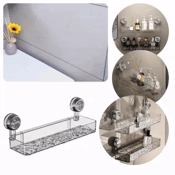 Lotion Rack™ egy fürdőszobai polc, amely fúrás nélkül rögzíthető