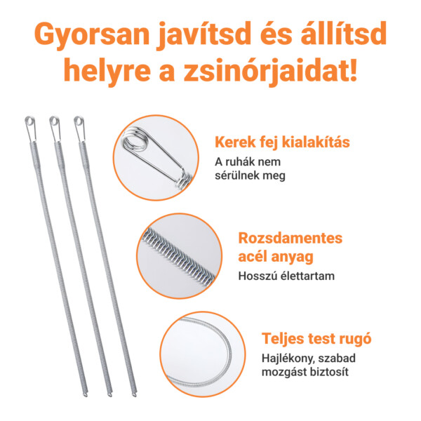 GARMENTFIX™ RUGALMAS ROZSDAMENTES ACÉL KÁBELFŰZŐ – 3 DB - Image 2