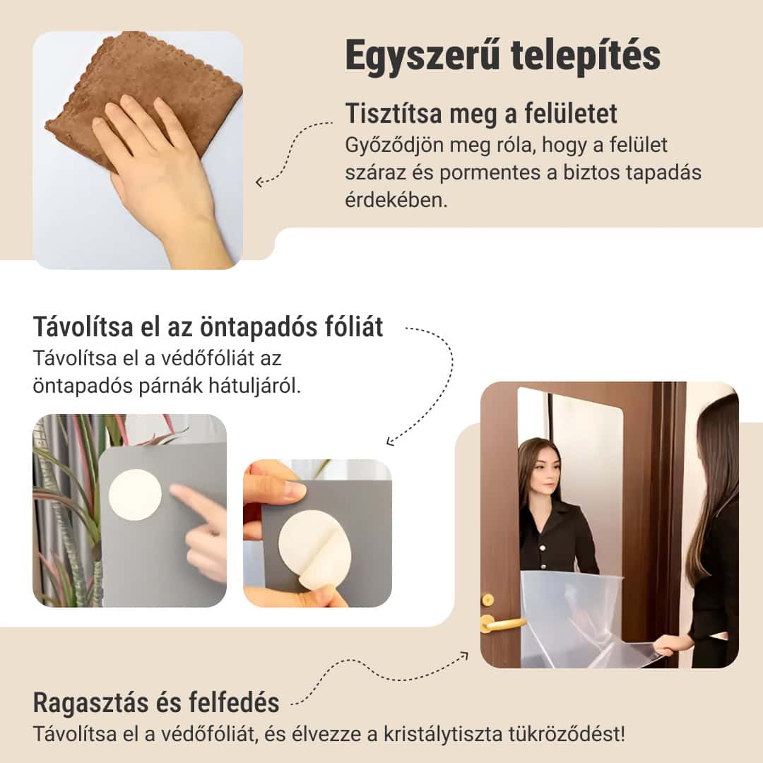 MirrorFlex™ öntapadós flexibilis akril tükör 120 x 40 cm - Image 4