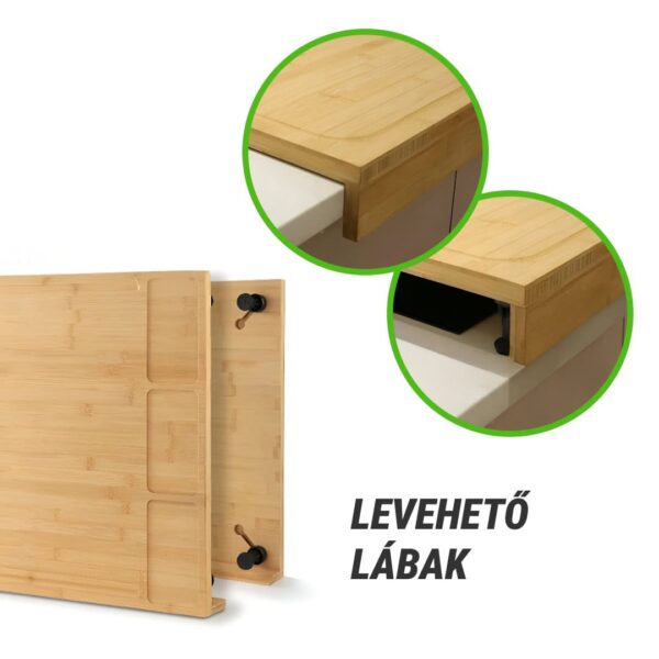 BambooCraft™ - Extra Nagy Bambusz Vágódeszka Levehető Lábakkal - Image 5