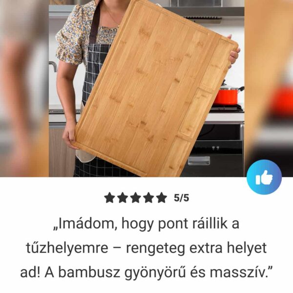 BambooCraft™ - Extra Nagy Bambusz Vágódeszka Levehető Lábakkal - Image 7